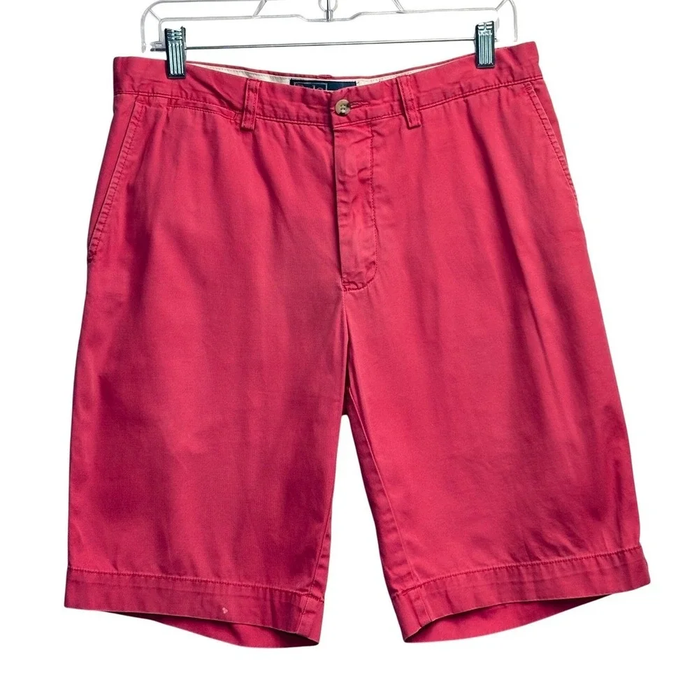 Polo Ralph Lauren Pleated Chino Shorts Salmon Cotton Preppy Coastal VTG‎ Y2K 32
